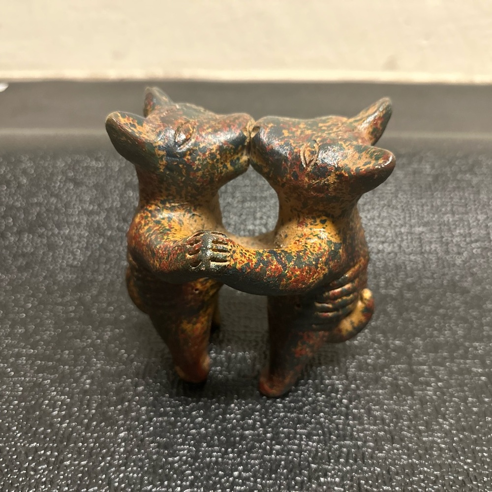 Vintage 6” Colima dancing dogs pottery